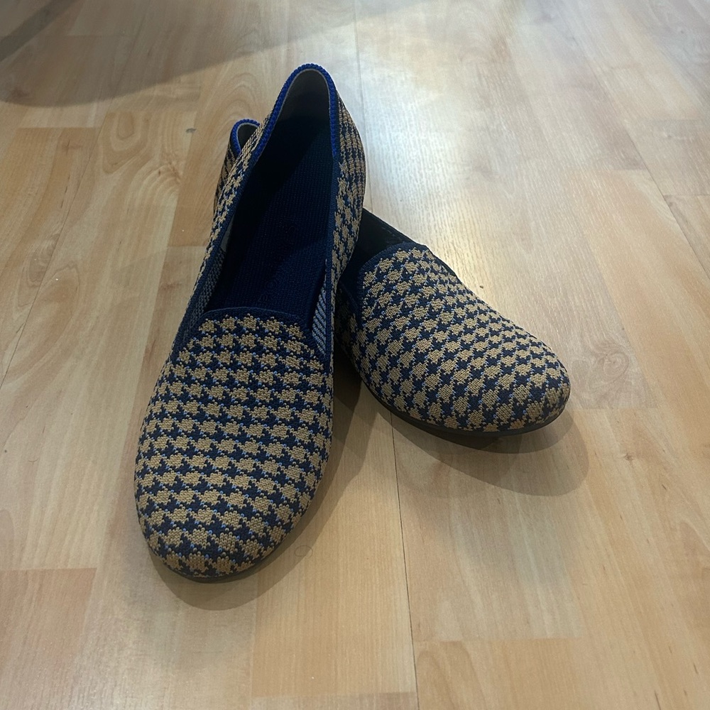 Rothy's The Loafer Size 8W Sapphire Houndstooth - Like New!